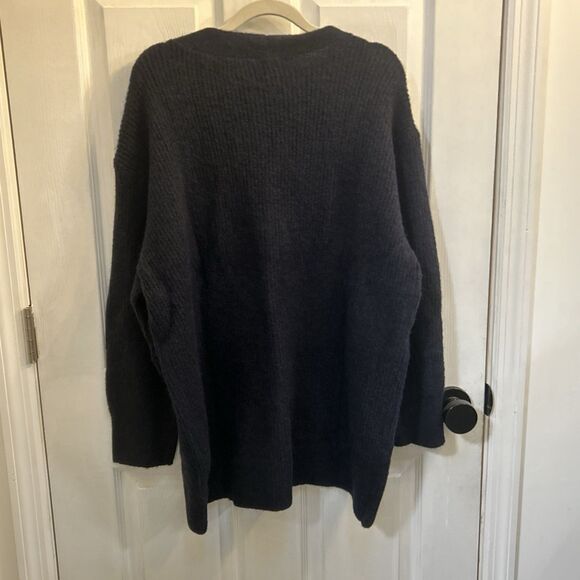A New Day Women’s Cardigan Sweater Navy Blue Button Front Knit Long Sleeve M NWT - Picture 2 of 16